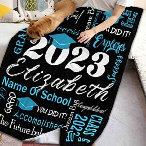 YFgohighhh Personalized Name Picture Blanket Graduation, Black for Christmas Family Mom Dad Sisters Dog Friends Besties Grandma Wife Valentines-30 x40