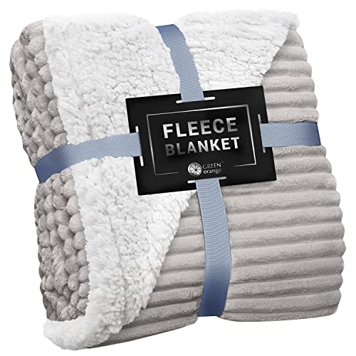 Sherpa Blanket Fleece Throw – 60x80, Pearl Grey – Soft, Plush, Fluffy, Warm, Cozy, Thick – Perfect for Bed, Sofa, Couch, Chair