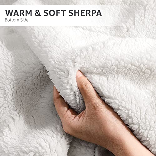 Sherpa Blanket Fleece Throw – 60x80, Pearl Grey – Soft, Plush, Fluffy, Warm, Cozy, Thick – Perfect for Bed, Sofa, Couch, Chair