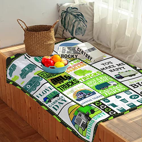 Citrasena Flannel Fleece Super Soft Cozy Blanket I Love Garbage Trucks Lightweight Warm Throw Blanket for Couch Living Room Bed Sofa Travel 50"x40" for Kid