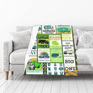 Citrasena Flannel Fleece Super Soft Cozy Blanket I Love Garbage Trucks Lightweight Warm Throw Blanket for Couch Living Room Bed Sofa Travel 50"x40" for Kid