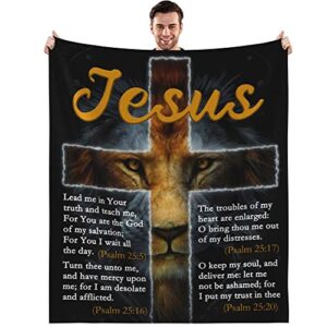 socofuz bible verse blanket, christian gifts for women, lion blanket prayer blanket jesus gifts for women man, super soft throw blankets for couch sofa bed warm gifts 50x60 inches