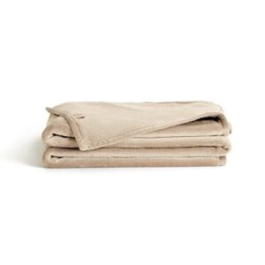 unhide lil marsh traveler - travel blanket - faux fur blanket - durable, lightweight, extra soft blanket - 300 gsm - machine washable - perfect for road trips & road trips - beige bear (50” x 60”)