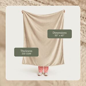 UnHide Lil Marsh Traveler - Travel Blanket - Faux Fur Blanket - Durable, Lightweight, Extra Soft Blanket - 300 GSM - Machine Washable - Perfect for Road Trips & Road Trips - Beige Bear (50” x 60”)