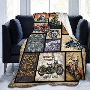 motorcycle blanket gifts for men and women throw blanket for couch sofa bed plush throw fleece blanket soft cozy bedding for kids and adults bedroom size 50"x40"