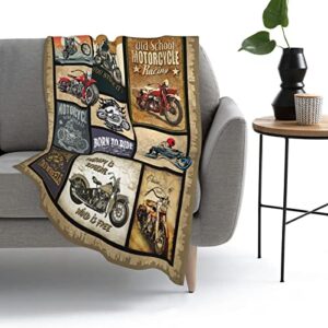 Motorcycle Blanket Gifts for Men and Women Throw Blanket for Couch Sofa Bed Plush Throw Fleece Blanket Soft Cozy Bedding for Kids and Adults Bedroom Size 50"x40"