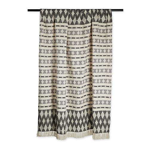 DII California Casual, Colby Southwest Woven Throw, Black & Gray, 50x60