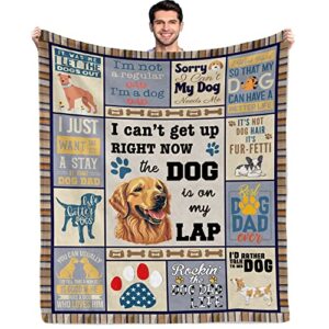 qotuty dog dad gifts for men, dog dad gifts blanket 50"x60", best dog dad ever, dog father gifts, gifts for dog lovers, dog lover gifts, dog owner gifts for men, gifts for dog owners throw blankets