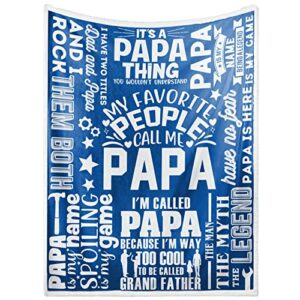 innobeta gifts for grandpa, papa, throw fleece blanket for grandfather, presents from granddaughters grandsons for christmas, birthday, father's day - 50" x 65" best papa ever