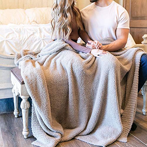 SARANONI Oversized Super Soft Bamboo Home Decorative Extra Large Bamboni 60" x 80" Home Throw Blanket, (Taupe)