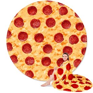 izomty pizza blanket adult size, 71 inches double sided 290 gsm realistic flannel pepperoni pizza blankets, novelty gift for pizza lovers on birthday
