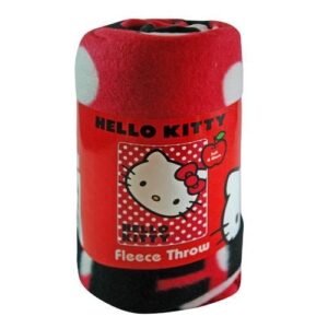 SANRIO Hello Kitty, "Polka Dot Kitty" Fleece Throw Blanket, 45" x 60", Multi Color