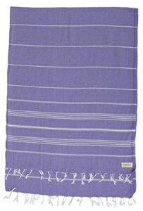 bersuse 100% cotton - anatolia xl throw blanket turkish towel - 61 x 82 inches, dark purple