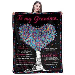 personalized blanket to my grandma from granddaughter birthday gifts for grandma mothers day best retirement gift super soft warm fuzzy throw blanket for bed couch chair 50"x 40"