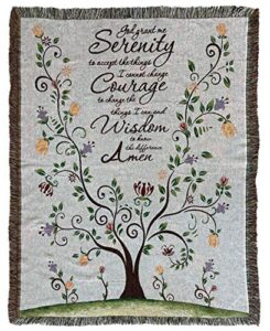 ez.enjoy god grant me the serenity prayer woven tapestry throw blanket with fringe 50 x 60 inches