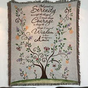 EZ.enjoy God Grant Me The Serenity Prayer Woven Tapestry Throw Blanket with Fringe 50 X 60 Inches