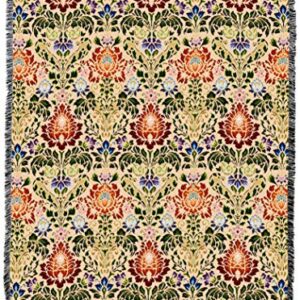 Pure Country Weavers William Morris Acanthus Spectrum Blanket - Arts & Crafts - Gift Tapestry Throw Woven from Cotton - Made in The USA (72x54)