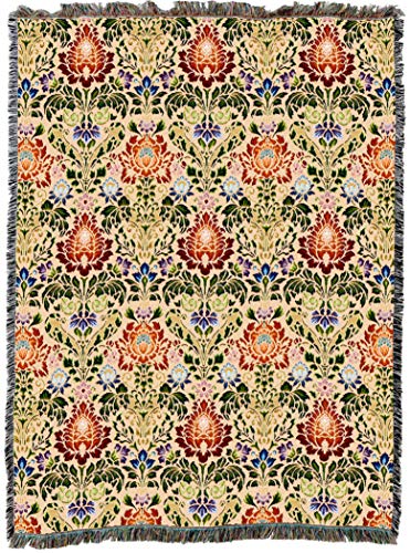 Pure Country Weavers William Morris Acanthus Spectrum Blanket - Arts & Crafts - Gift Tapestry Throw Woven from Cotton - Made in The USA (72x54)