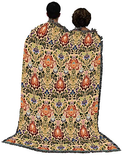 Pure Country Weavers William Morris Acanthus Spectrum Blanket - Arts & Crafts - Gift Tapestry Throw Woven from Cotton - Made in The USA (72x54)