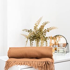 KHUSCO | 100% Baby Alpaca Wool Throw Blanket Joy | 71" L x 51" W | Warm Peruvian Cozy, Lightweight for Home and Travel | Camel