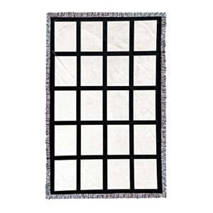 20-panel blank sublimation plush velvet blanket with soft edge frills, diy velvet blanket, soft sublimation blanket, black, 40 x 60'' (bl-40x60-20p)