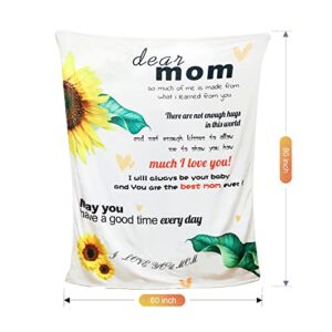 80x60 inches Birthday Gifts for Mom, Unique Gifts for Mom from Son Daughter, Super Soft Throw Blanket for Sofa Bed, Lightweig Warm Throw Blanket