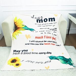 80x60 inches Birthday Gifts for Mom, Unique Gifts for Mom from Son Daughter, Super Soft Throw Blanket for Sofa Bed, Lightweig Warm Throw Blanket