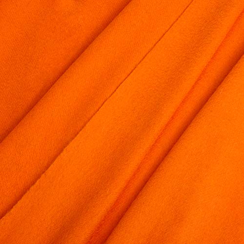 Books.And.More Orange Wool Throw Blanket with Fringe, Soft Throw Blankets 80% Wool, 20% Cashmere, Size: 50x70'' (127x178 cm)