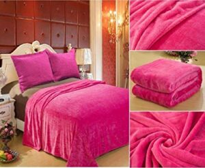 home must haves solid hot pink affordable fleece super soft warm cozy plush premium sofa couch picnic bed queen size 80" x 80"