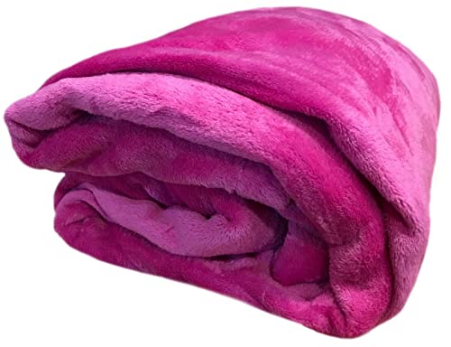 Home Must Haves Solid Hot Pink Affordable Fleece Super Soft Warm Cozy Plush Premium Sofa Couch Picnic Bed Queen Size 80" x 80"