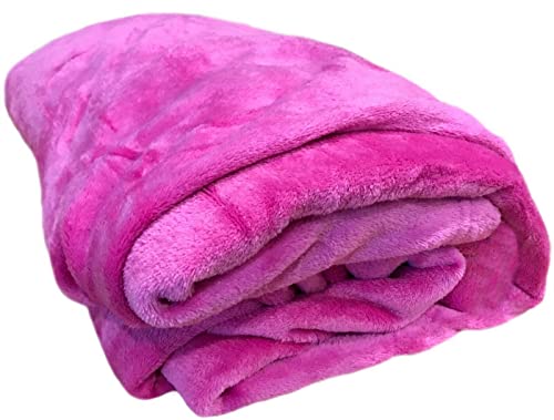 Home Must Haves Solid Hot Pink Affordable Fleece Super Soft Warm Cozy Plush Premium Sofa Couch Picnic Bed Queen Size 80" x 80"