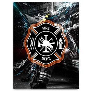 sxchen blankets plush sofa bed throw blanket firefighter fire sign firemen hero father's day 60"x80"