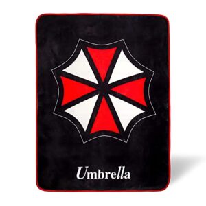 resident evil umbrella plush throw blanket | super soft fleece blanket, cozy sherpa cover for sofa and bed, home decor room essentials | zombie horror biohazard video game gifts | 45 x 60 inches
