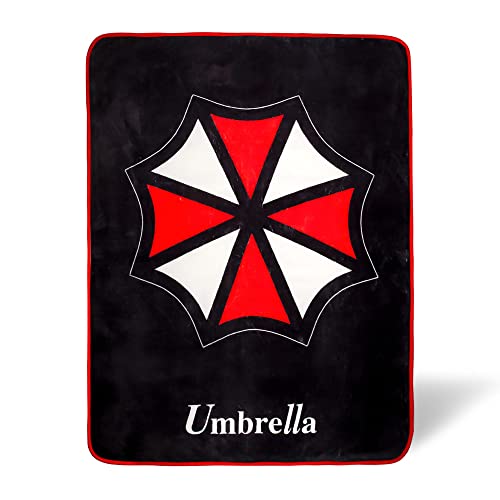 Resident Evil Umbrella Plush Throw Blanket | Super Soft Fleece Blanket, Cozy Sherpa Cover For Sofa And Bed, Home Decor Room Essentials | Zombie Horror Biohazard Video Game Gifts | 45 x 60 Inches