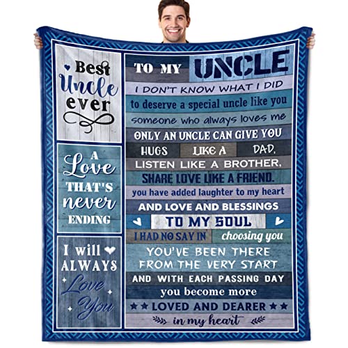 Sqovulw Uncle Gifts from Niece, Best Uncle Gifts Fathers Day Blanket, Uncle Gifts from Nephew, Uncle Birthday Gifts, Uncle Gifts Idea Throw Blanket 60X50 Inch