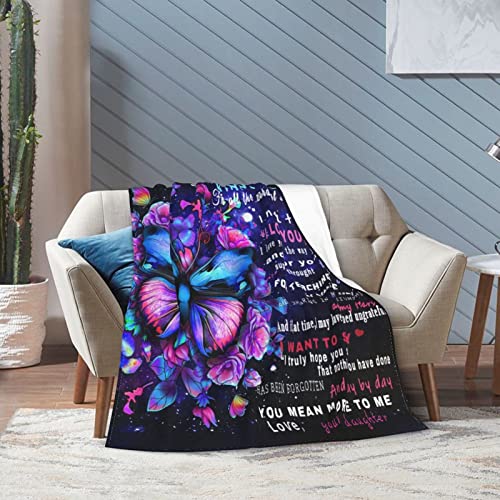 Zelnkbu to My Mom Blankets Gift from Daughter/Son,Mother's Day Mom's Birthday, Fleece Blanket with Letter for Mom(50"×60")