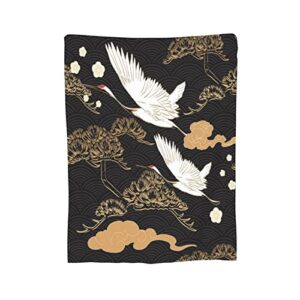 Black and Gold Fleece Blanket Throw Blanket, Ultra-Soft Cozy Micro Fleece Blanket for Sofa, Couch, Bed, Camping, Travel, & Car Use-All Seasons Suitable50 X40