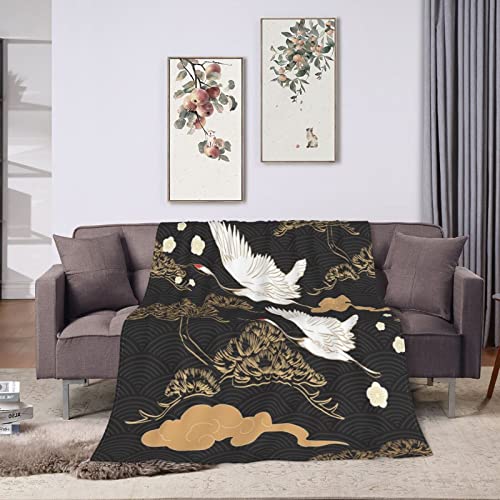 Black and Gold Fleece Blanket Throw Blanket, Ultra-Soft Cozy Micro Fleece Blanket for Sofa, Couch, Bed, Camping, Travel, & Car Use-All Seasons Suitable50 X40