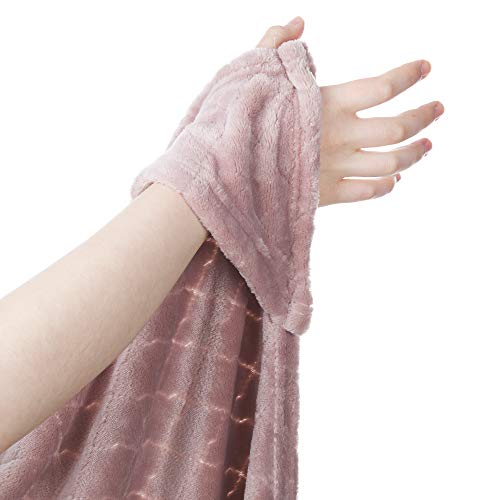 Outrageously Soft Convertible Cozee 2 in 1 Blanket and Pillow Combo- Oversized Lightweight Throw That Folds Into Travel Pillow 60 x 70 Inches - Mauve