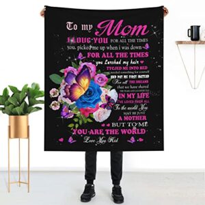 to my mom gifts from daughter/son throw fleece blankets birthday gifts thanksgiving day holiday blanket for bed couch living room 60"x50"
