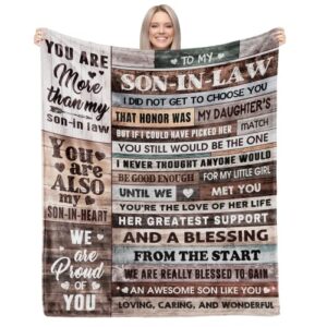 merry carve son in law gifts from mother in law to my son blankets in bulk for wedding christmas birthday for son in law from mother father in law throw blanket 60"*50"