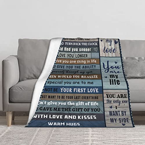 MQTMJBN Gift for Husband Blanket, Anniversary Love Gifts for Husband from Wife, Fathers Day Birthday Gift for My Husband, for Him, Fathers Day Presents for Husband 50x60inch