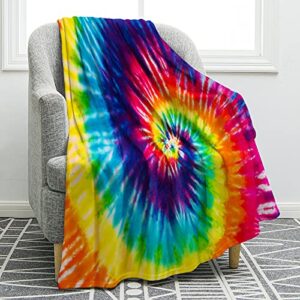 Jekeno Rainbow Blanket Pink Colorful Throw Blanket Spiral Printed Boho Blanket Soft Warm Bed Couch Sofa Blanket Plush Throw 50"x60"