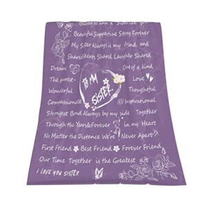 Ujifuis Best Sisters Blanket Gifts from Sister Birthday Gifts from Sister-Gifts for Sisters from Sisters-Big Sister Gift for Little Sister-Birthday Gifts for Sister from Brother 60"x50"（Purple）