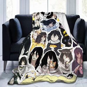 blanket aizawa shota soft and comfortable warm fleece blanket for sofa,office bed car camp couch cozy plush throw blankets beach blankets