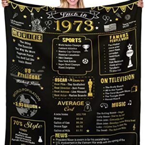 50th Birthday Gifts For Women Men Blanket, Gifts For 50th Birthday Decorations, 1973 Birthday Gifts For Her,50 Years Old Gift for Mom Dad Grandparents, 50th Birthday Gifts Ideas Back in 1973 60"X50"