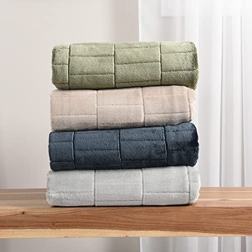 Life Comfort Cozy Textured Lightweight Throw, 90"x90" 100% Recycled Fibers Eco-Friendly Queen Size Super Soft Soft All Season Premium Comfort Blanket for Bed or Couch, Grey