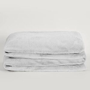unhide cuddle puddle - faux fur blanket - oversized, lightweight, extra soft blanket - machine washable - add a layer of softness to any bed or couch - 100” x 100” - silver fox