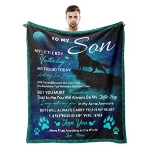 son gifts from mom, son blanket 60"x50", birthday gifts for son, best gifts ideas for grown son , bonus son gifts for men valentines anniversary fathers day christmas, to my son throw blankets