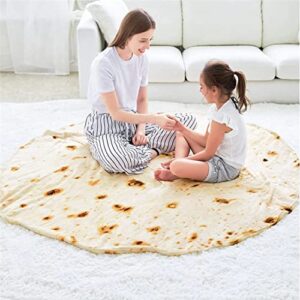 Burritos Tortilla Blanket, Double Sided Giant Flour Tortilla Throw Blanket, Novelty Tortilla Blanket, 300 GSM Soft and Comfortable Flannel Taco Blanket (71 inches)